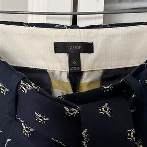 J. Crew Dark Blue Dress with Bee Pattern
